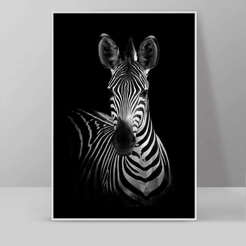 Modern Black And White Lion Elephant Deer Zebra Poster Canvas Painting Nordic Animals Wall Picture For Living Room Home Decor