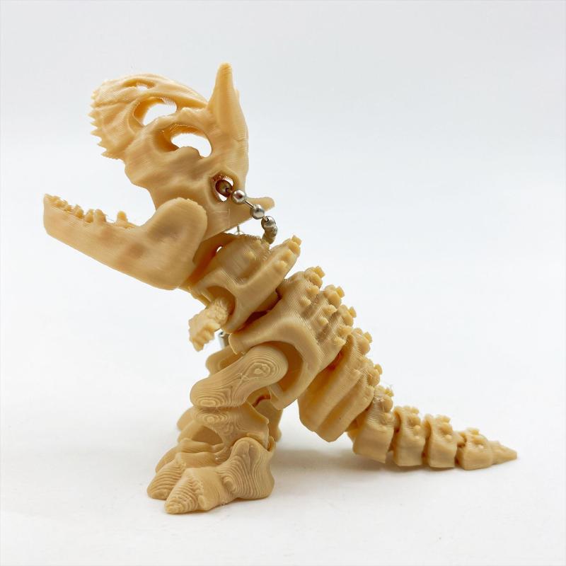 3D Printed Tyrannosaurus Rex Skeleton Model Rotatable Joints Collectible Dinosaur Keychain for Backpack Car Pendant Accessory A1