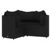 VidaXL Salon de jardin 4 pcs avec coussins Noir Résine tressée, ensemble de salon d'extérieur, ensemble de mobilier 319792