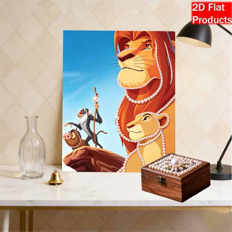 Disney DIY Pearl Painting The Lion King Creative Pearl Style Decorative Painting Creative Ornaments Friends Gifts Desktop Displays Home Decoration