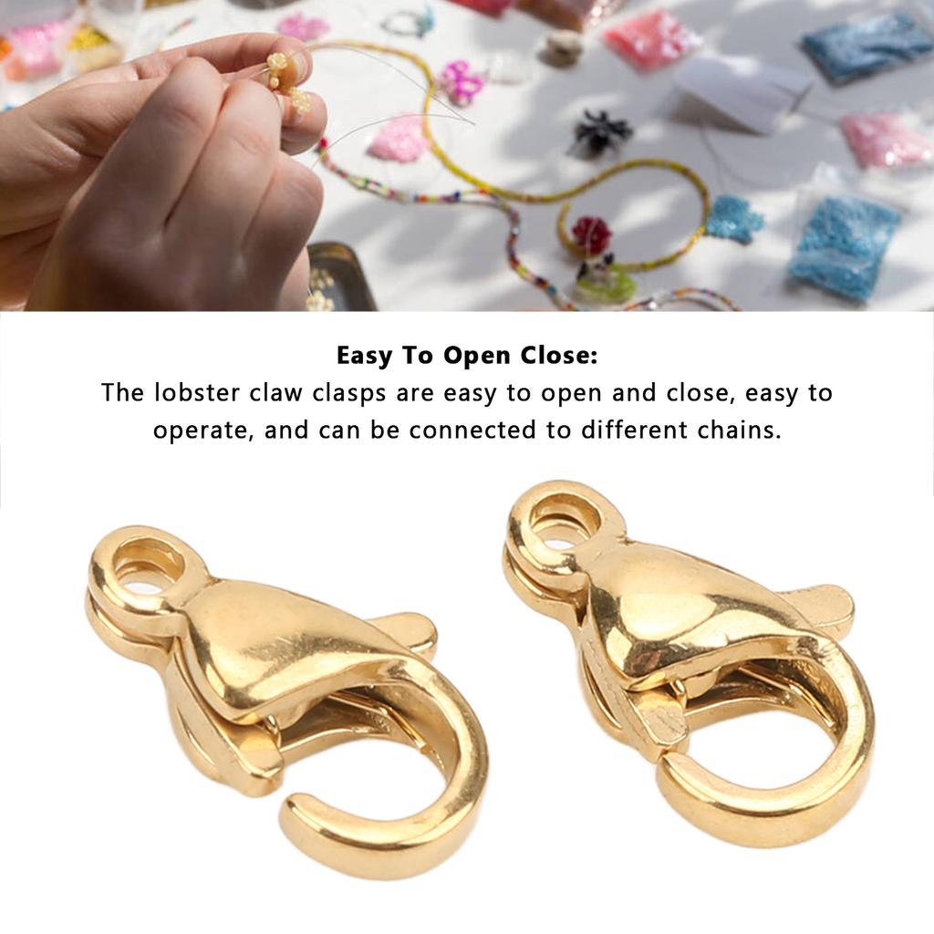 25Pcs Lobster Claw Clasps Stainless Steel Lobster Clips for   Bracelets Necklace Jewelry Making 9x6mm