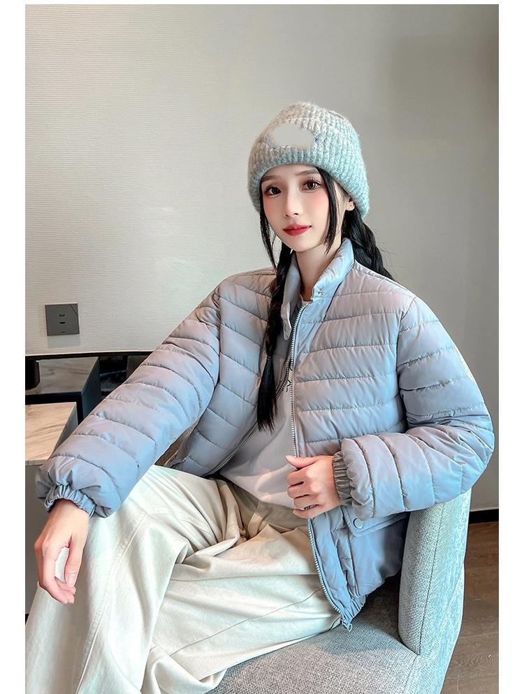 Solid Short Lightweight Warm Down Jacket for Women