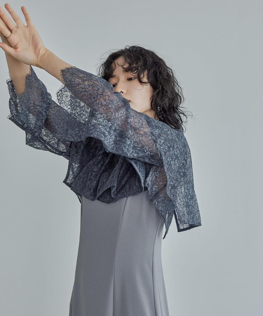 Layered Cape Party Wedding Cape Lace S [niana] Dress, Dress, Dress, Bolero, Gray,