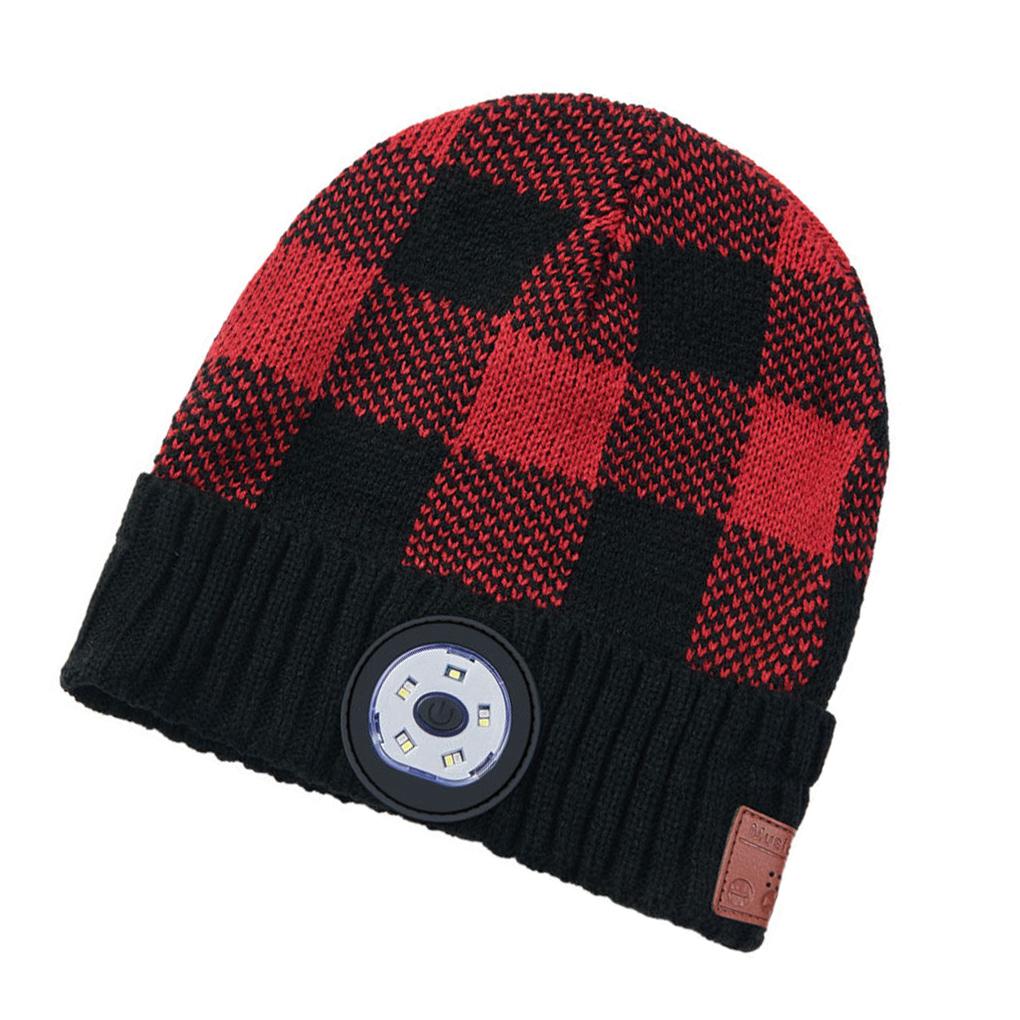 

Multifunctional Beanie Hat with Light Musical Listening Cap Headlight Thermal Winter Warm Knitting Headlamp Camping