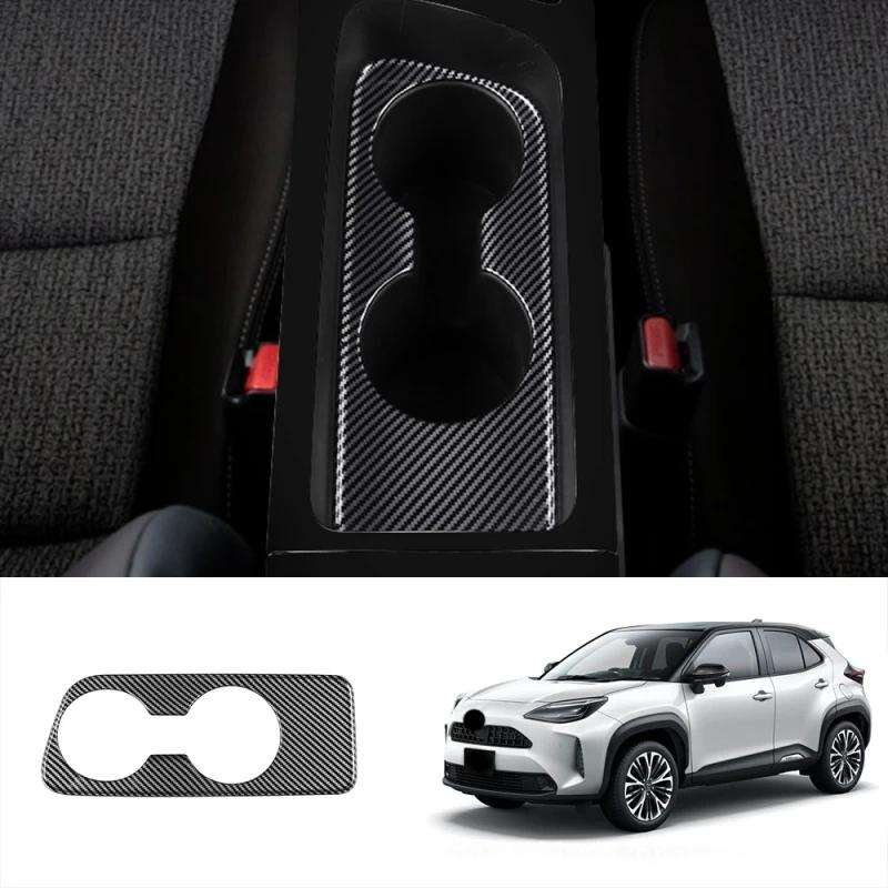 For Toyota Yaris Cross ABS Carbonfiber Interior Accessories Window Swtich Gear Shift Front Water Cup Panle Cover