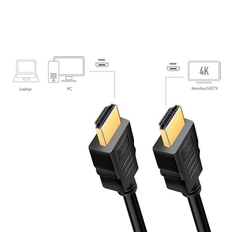 LogiLink HDMI 2.0 Cable 4K/60Hz 1m, HDR, ARC, Ethernet, Black, Gold-Plated Connectors