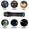 High Power Led Flashlights Zoomable Camping Torch With T6 LED Lamp Beads Waterproof 5 Lighting Modes Multi Function USB Charger