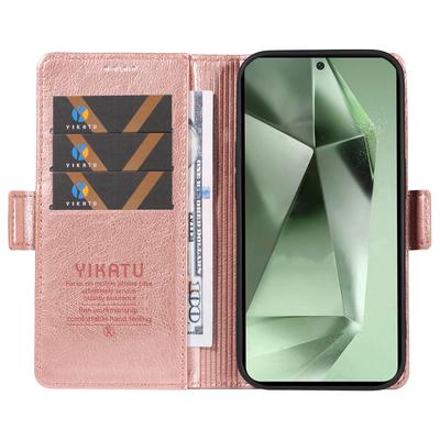 YIKATU YK-007 Carcasă pentru Telefon Samsung Galaxy S24 FE Portofel cu Textură de Litchi din Piele PU