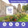 Garden Flag Holder Stand 34inch Rust Resistant Wrought Iron Flag Poles with Anti Wind Clips for 13inch Flags for Yard Lawn Decor