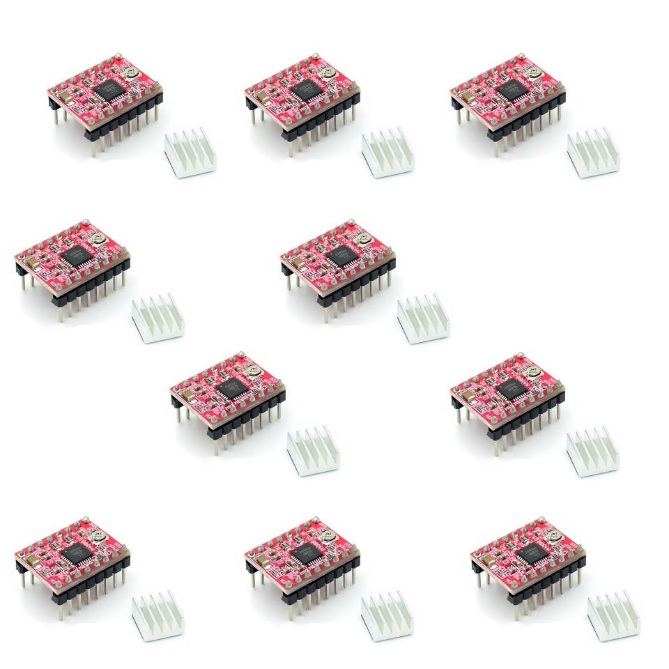 5/10PCS 3D Printer Parts StepStick A4988 DRV8825 Stepper Motor Driver With Heat sink Carrier Reprap RAMPS 1.4