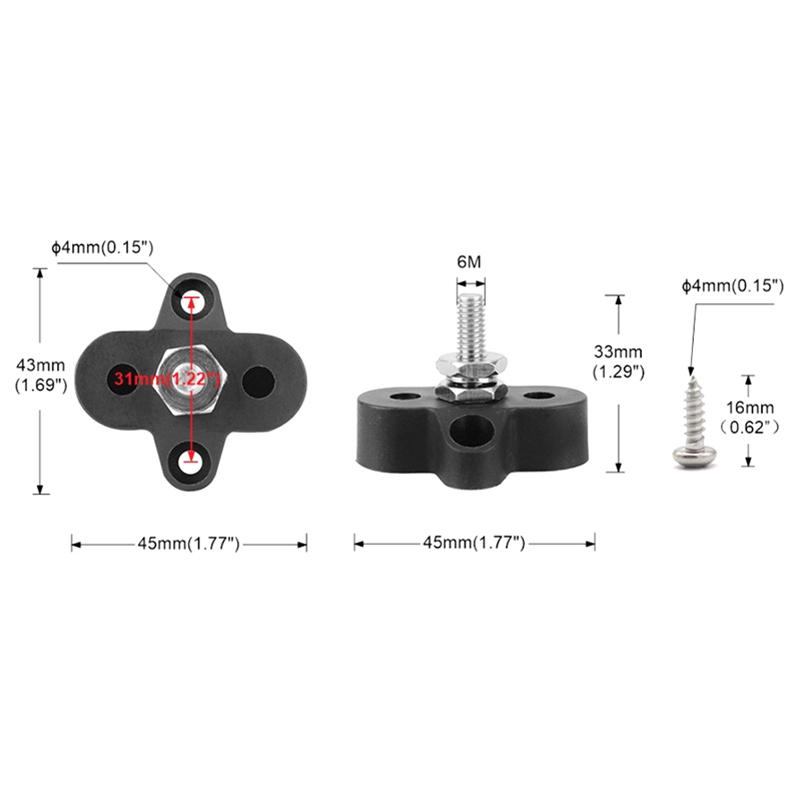 Bus Bar Terminal Block Battery Power Stud Junction M6 M8 Busbar Heavy Duty Power Distribution Stud For Car Truck Rv Boat