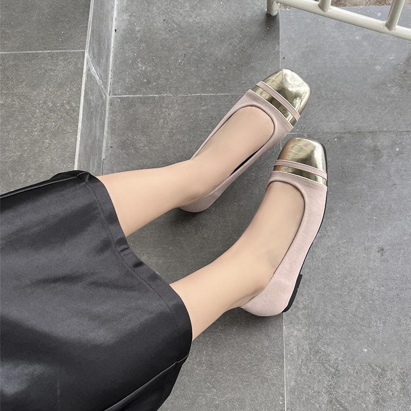 French beautiful single shoes, small fragrant temperament, evening shoes with skirts, soft soles, shallow mouth flat soles, gentle wind, Mary Jane sh