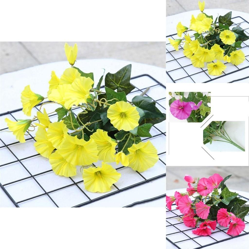 Beautiful 35cm Artificial Morning Glory Flower Fake Silk Petunia With Seven Branches For Home Decor
