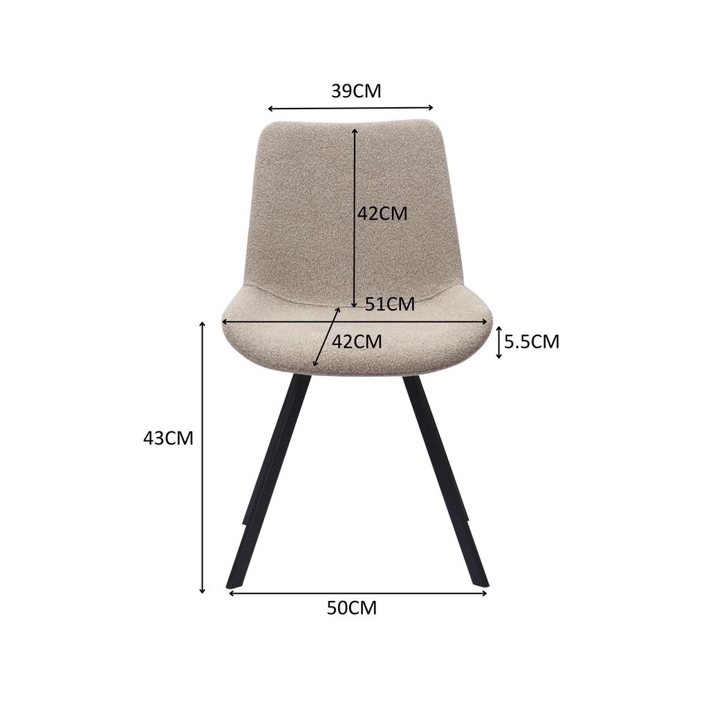Modern Swivel Dining Chairs with Fabric Cover & Metal Legs (Set of 2) - Two Colors