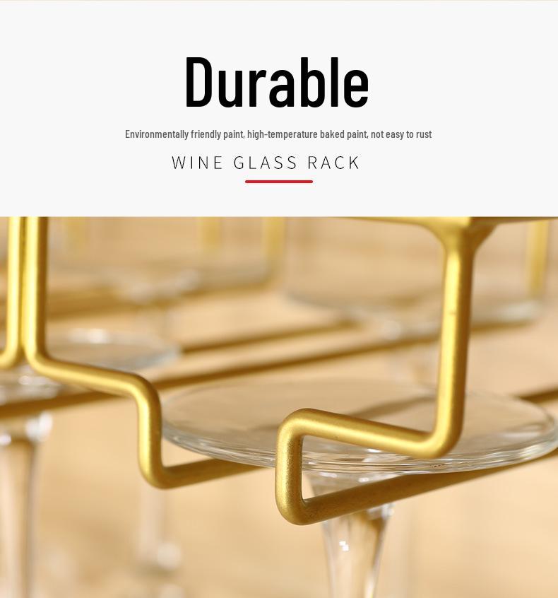 Red Wine Glass Hanging Rack for Stemware Display and Storage