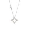 Brushed Four-leaf Clover Necklace Female French Retro Ins Style High-end Medieval Pendant