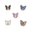 Rhinestone 3D Butterfly Cufflinks Brass Base Button Cover Creative Sleeve Button  Shirt Accessories