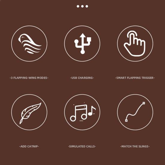 Flapping Bird Cat Toy Rechargeable Chirping Bird Cat Chasing Toy Interactive Plush Flying Bird for Indoor Cats Active Play Exercise Hunting Instincts