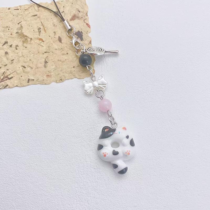 Kawaii Keks Kätzchen Handyband Cartoon Katze Perlen Handykette Paar Schlüsselanhänger Kamera Kopfhörerhülle Anhänger