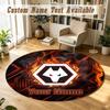 Round Rug Custom NameWolverhampton Wanderers Football Pattern Non Slip Carpet Home Floor Decor