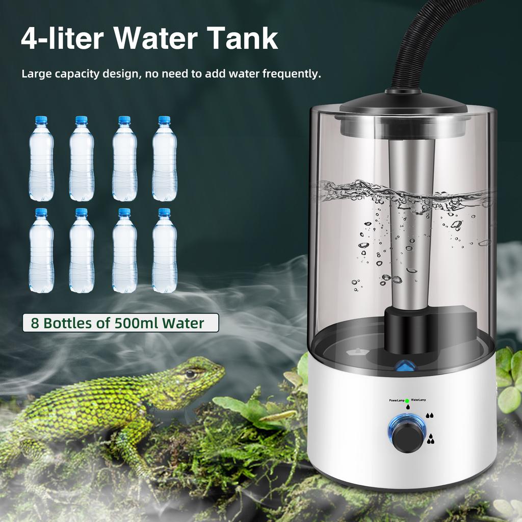 M-Modern-4L Amphibians & Reptile Mist Humidifier With Hose Adjustable Terrarium Reptile Fogger Humidifier Accessories