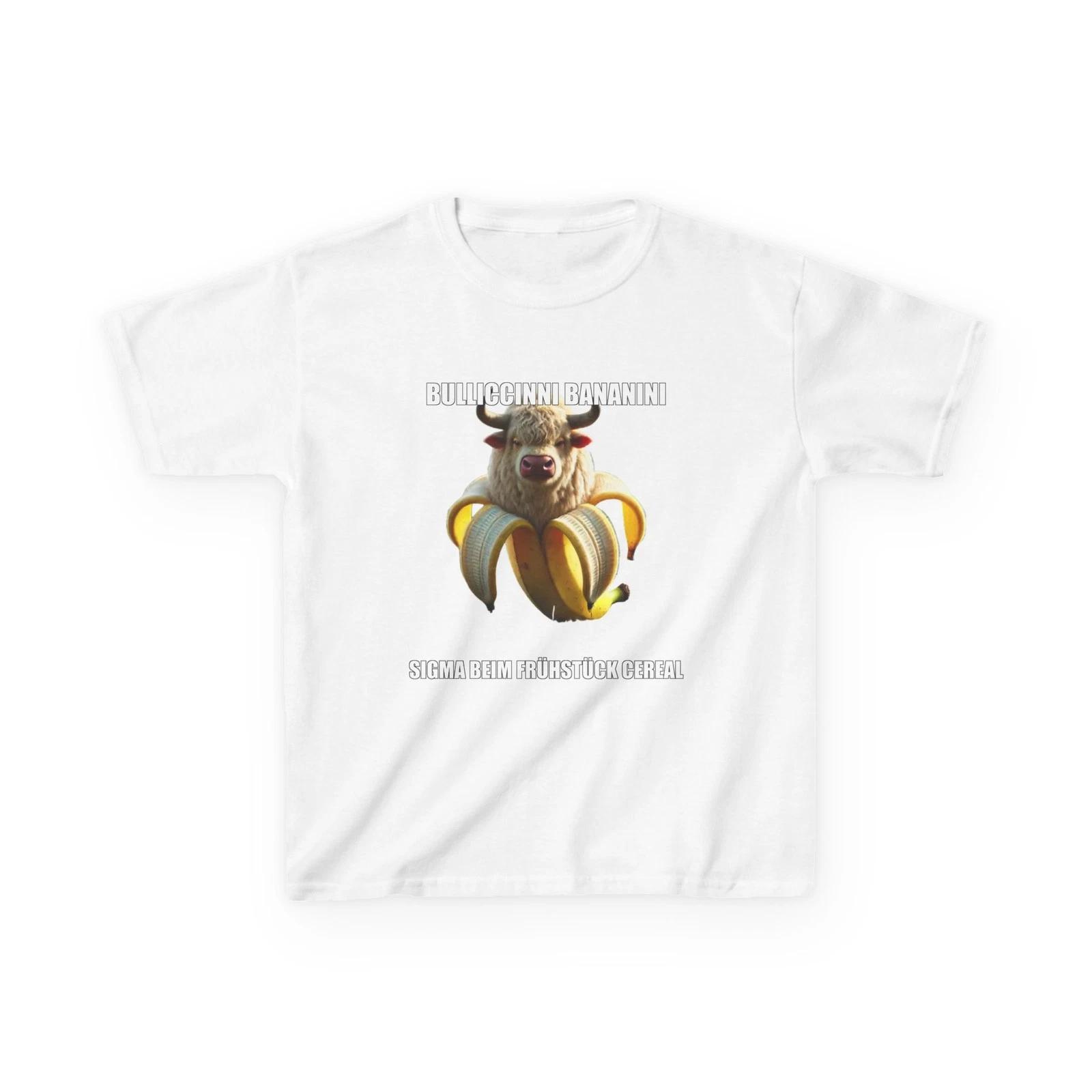 Bulliccinni Bananini Kids T-Shirt | Brainrot Meme Shirt Funny Viral Internet Hum S