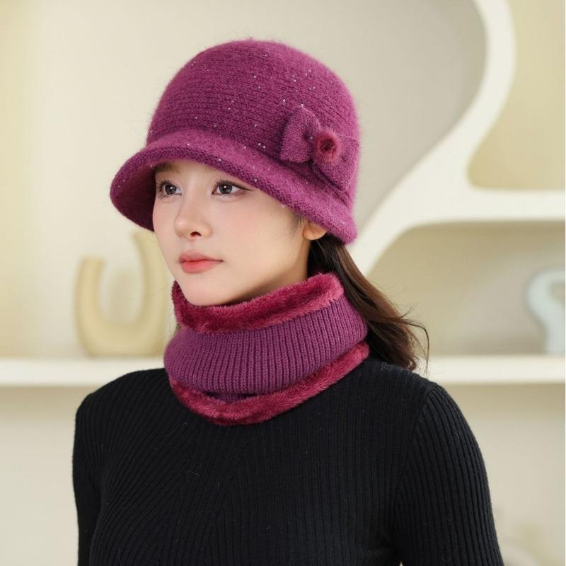 Hat Women's Autumn and Winter Versatile Fleece Thick Winter Rabbit Wool Hat Basin Hat