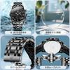 Black Popular Waterproof Analog Quartz Business Stylish Stainless Simple Design with Date Large Black Work Fashion Moon Gift Men's Watch, Watch,