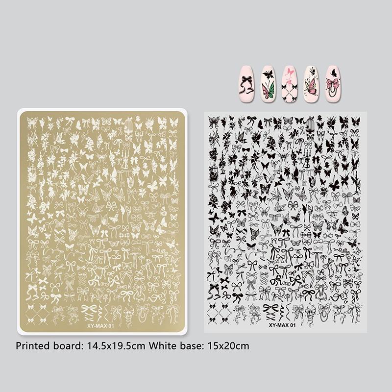 Large Nail Stamping Plates Butterfly Flower Pattern Stainless Steel Stencil Nail Art Stamps Geometry Template Nail Tools