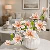 Realistic Simulation Orchid Handmade Faux Magnolia Branch Fake Silk Flower  Forest Garden