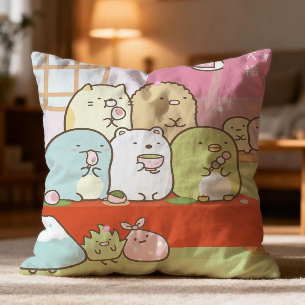 Popular SSumikko Gurashied Cushion Cover Soft Washable Pillow Case Multi-Scene for Couch Bed Travel Office Use