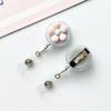 Women Cute Flower Retractable Badge Reel ID Lanyard Name Tag White Collar Badge Holder Reels Keychain Card Holder Accessories