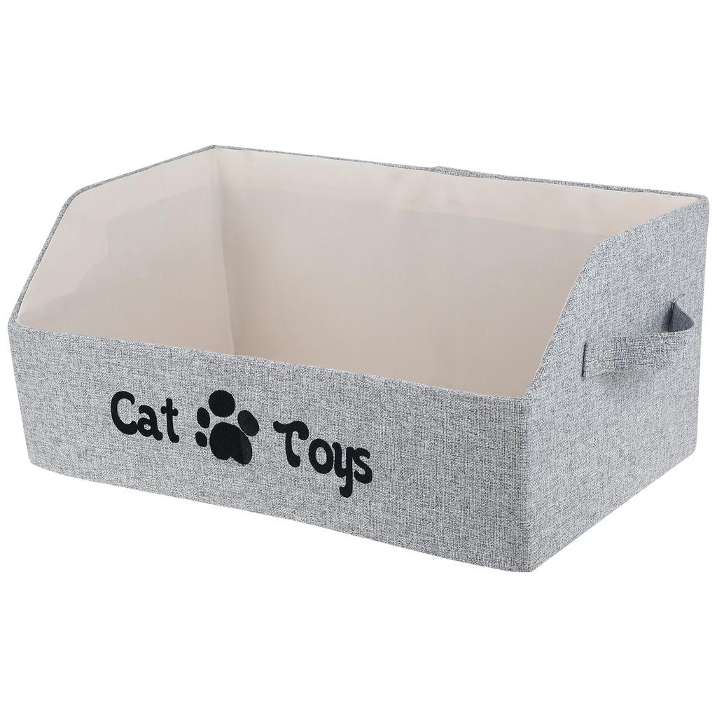 Pet Toy Box Dog Cat Toy Storage Basket Large Capacity Foldable Cotton linen Containers Pet Toys Food Organizing Boxes
