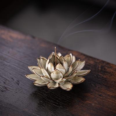 Keramische Ge kiln handgemaakte lotusdraad wierook wierookbrander huishoudelijk binnen retro sandelhout agarhout wierookhouder ornament