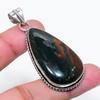 Natural Bloodstone Gemstone Handmade 925 Sterling Silver Pendant 2.17" AP-15688