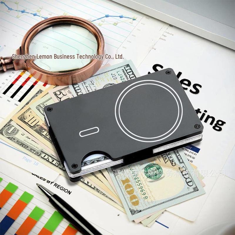 Apple MagSafe Compatible RFID Anti-Theft Metal Wallet with Strong Magnetic Card Holder
