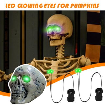LED-Augen für Skelette Leuchtende Augen für Totenköpfe Mit Timer LED-Requisiten Gruselige Dekorationen für Innen und Außen Skelett-Kürbisse