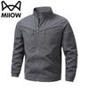 MiiOW Men's Stand Collar Multi-Pocket Casual Workwear Jacket
