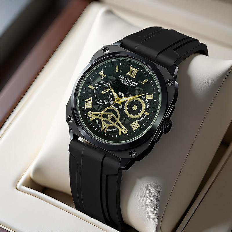 

JYL Men s Watch Simple Quartz Daily Wear Leather Strap [Men s tape] аметист