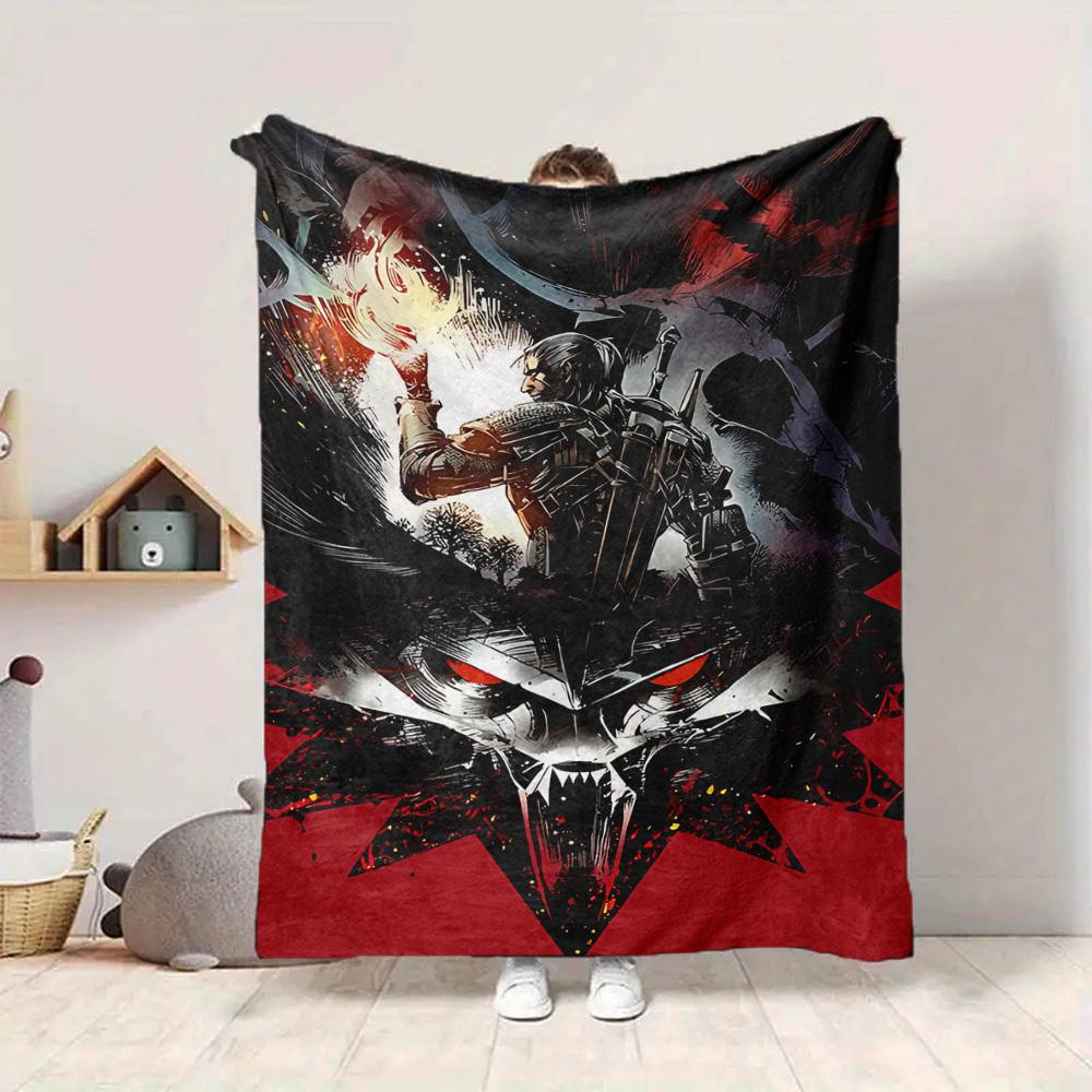 1pc The Witcher Soft Comfortable Blanket Digital Print, All Season Multipurpose Knit Fabric Bedding, Office, Sofa Home Decor Blanket
