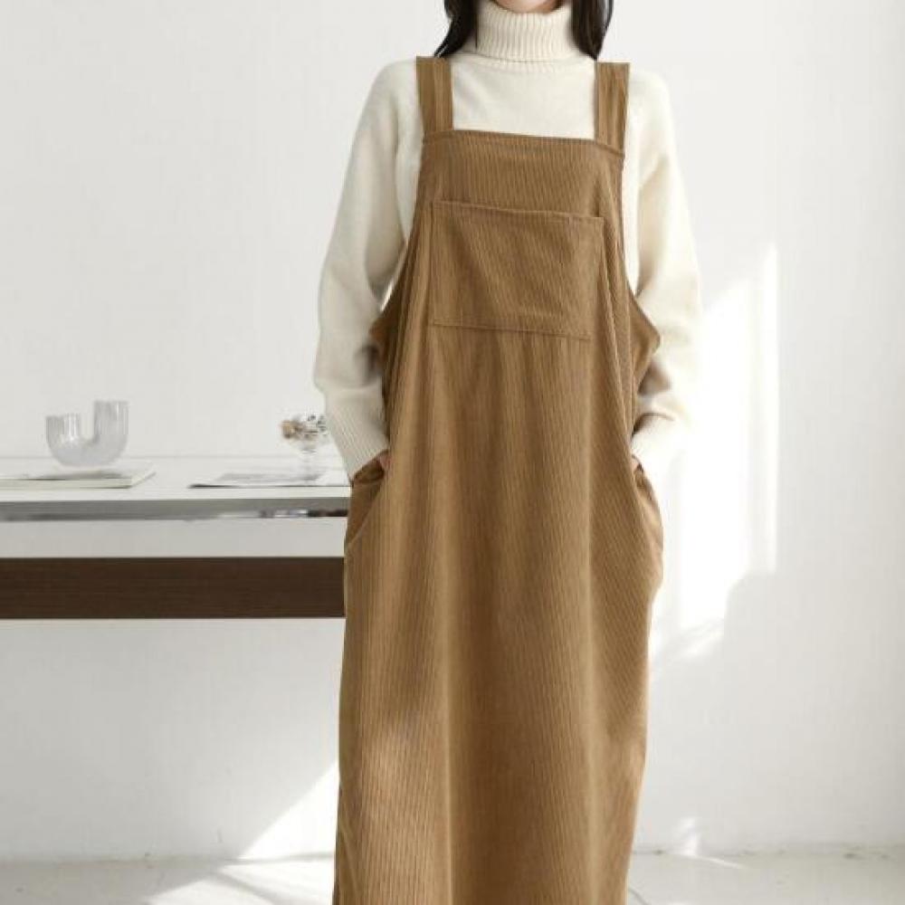 New ArrivalS Open Run Women S looSe Fit Corduroy caSual Long dreSS