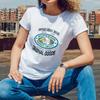 Vintage Inspired Urban Brand Print for Casual Summer Outings Short Sleeve T Shirt for Women with a Retro Style
