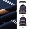 MONTAGUT Men's Colorblock Striped Long Sleeve Polo Shirt