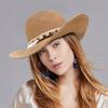Polyester Sturdy And Durable Cowboy Straw Hat Outdoor Adventures Natural Straw Shell Hat Beach Cap