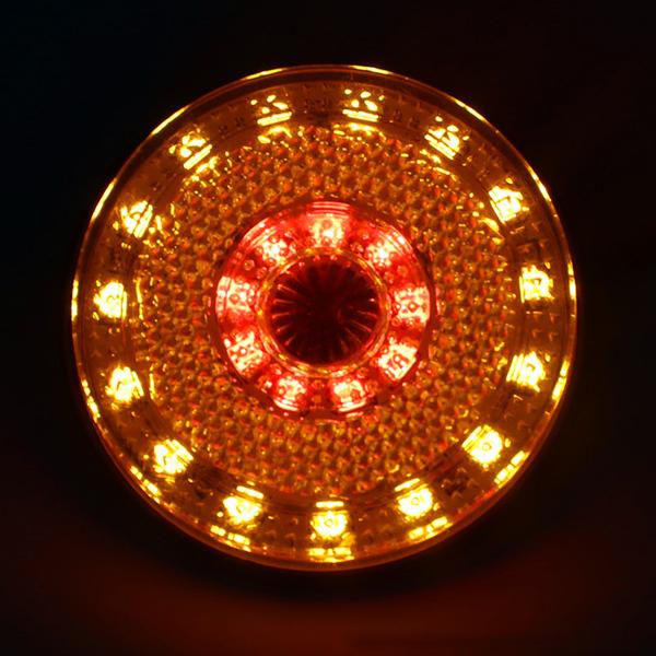 12V 24 LED Car Motorcycle Trailer Amber Round Rear Tail Brake Stop Marker Light Lamp Indicator Fit for Pickups Trucks SUVs RVs