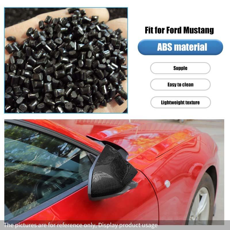 Car Rearview Mirror Decorative Frame Protective Cover For Ford Mustang 2015 Up Car Exterior Accessories , ABS Plastic