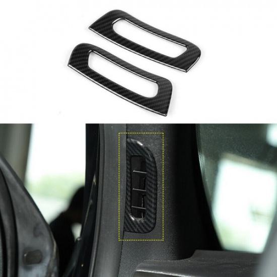 Carbon Fiber A-Pillar Air Vent Outlet Trim Cover For Jeep Grand Cherokee 2017-20