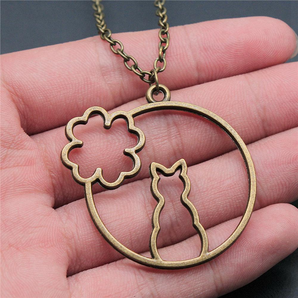 Openwork Resin Photo Frame Geometric Keys Pendant Antique Bronze Silver Metal Friend Collar Necklace