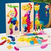 Dřevěné puzzle pro děti, Puzzle s čísly, Puzzle s dinosaury a zvířaty, Doprava, Hračky s postavičkami pro kluky, dívku Ideální dárek, 1-6