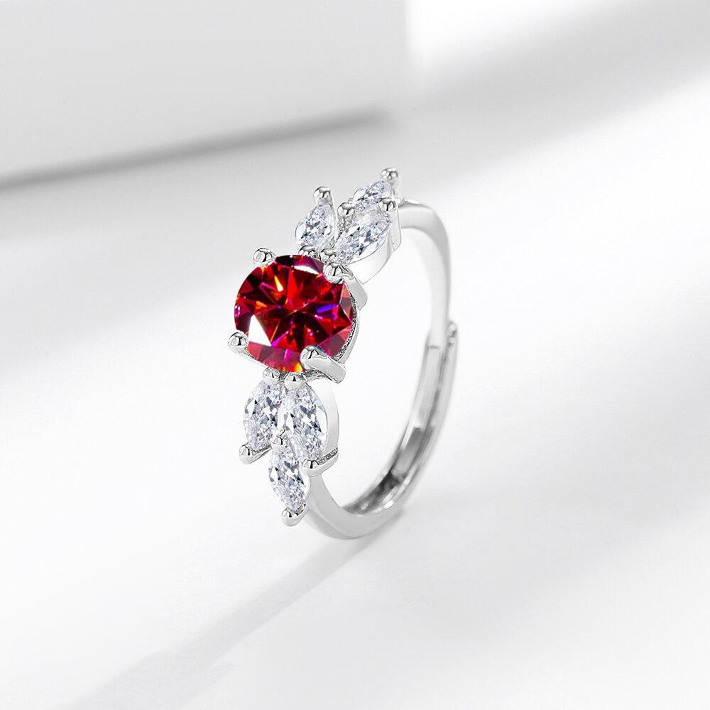 

Elegant Copper Ring with Colorful Zircon Stones - Stunning Gemstone Jewelry for Women Opening adjustable червоний